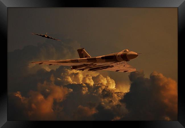 Vulcan bombers Into the storm Framed Print by Oxon Images