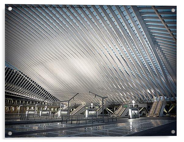  Liege Guillemins TGV Railway Station. Acrylic by Lilian Marshall