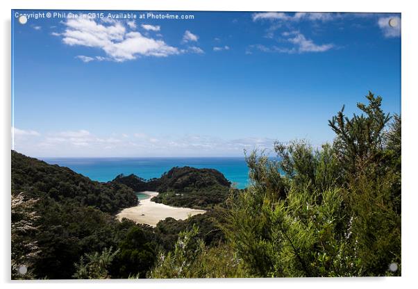  Frenchman Bay, Abel Tasman, New Zealand Acrylic by Phil Crean