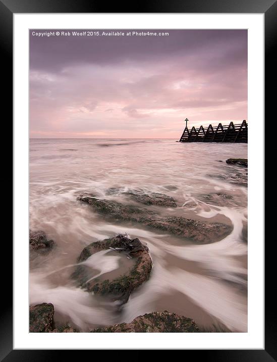  Walton on the Naze pinks Framed Mounted Print by Rob Woolf