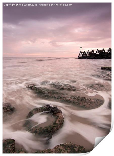  Walton on the Naze pinks Print by Rob Woolf