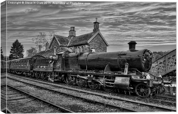 Great Western Railway Engine 2857 - Black and Whit Canvas Print by Steve H Clark