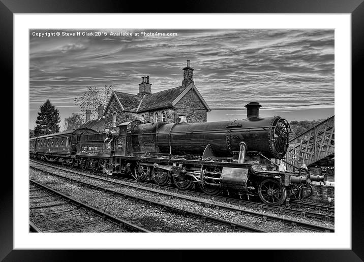 Great Western Railway Engine 2857 - Black and Whit Framed Mounted Print by Steve H Clark