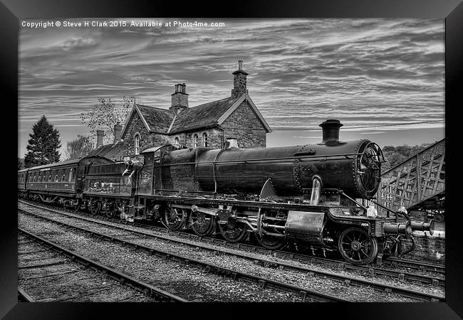 Great Western Railway Engine 2857 - Black and Whit Framed Print by Steve H Clark