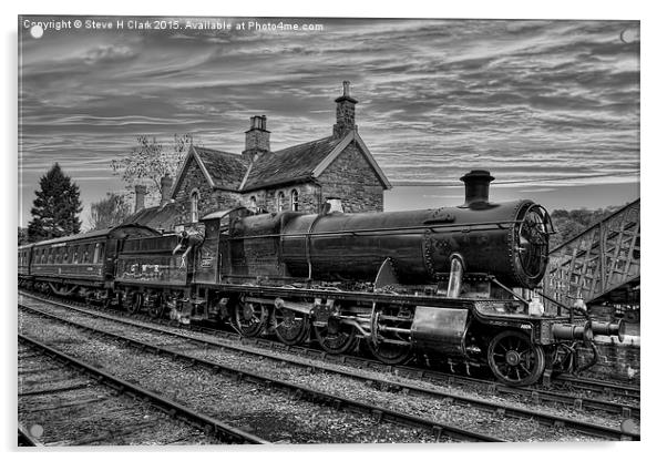 Great Western Railway Engine 2857 - Black and Whit Acrylic by Steve H Clark