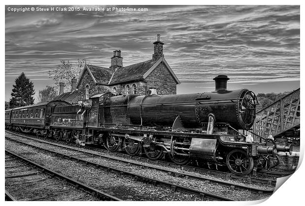 Great Western Railway Engine 2857 - Black and Whit Print by Steve H Clark