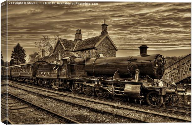 Great Western Railway Engine 2857 - Sepia Version Canvas Print by Steve H Clark