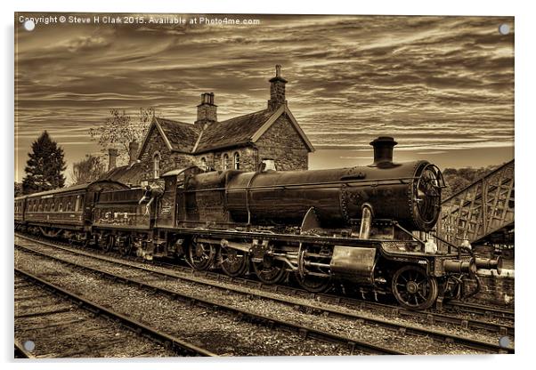 Great Western Railway Engine 2857 - Sepia Version Acrylic by Steve H Clark