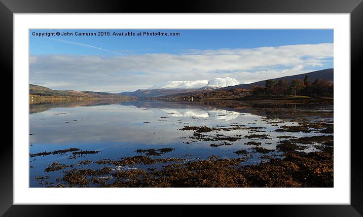 Ben Nevis and Loch Eil. Framed Mounted Print by John Cameron