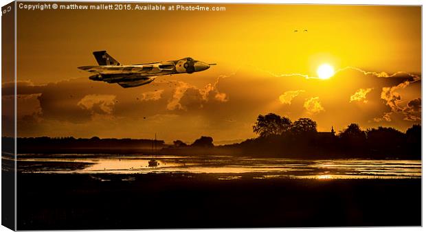  As The Sun Sets On The Vulcan Bomber Canvas Print by matthew  mallett