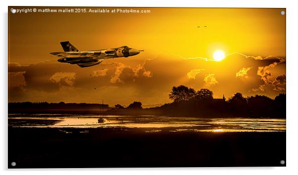  As The Sun Sets On The Vulcan Bomber Acrylic by matthew  mallett