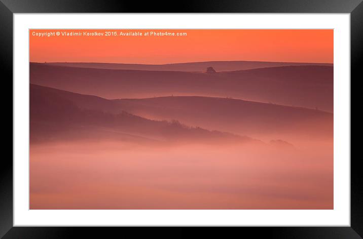 Pink fog in Peaks Framed Mounted Print by Vladimir Korolkov