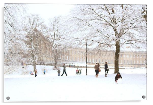  Royal Crescent Fun in the Snow Acrylic by Alyson Fennell