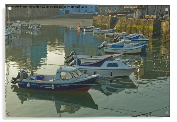  TENBY BOATS Acrylic by andrew saxton