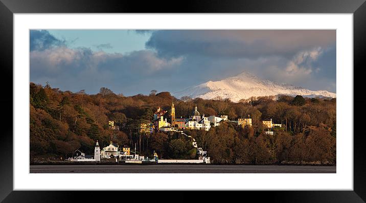  Portmeirion with Snowdon in the Background Framed Mounted Print by Rory Trappe