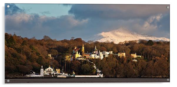  Portmeirion with Snowdon in the Background Acrylic by Rory Trappe
