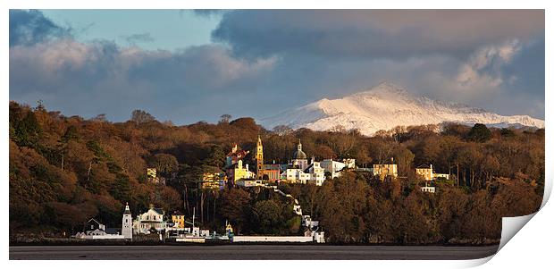  Portmeirion with Snowdon in the Background Print by Rory Trappe