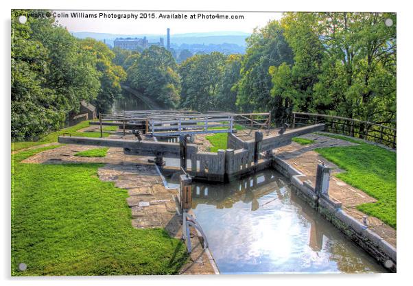  Bingley Five Rise Locks Yorkshire 1 Acrylic by Colin Williams Photography