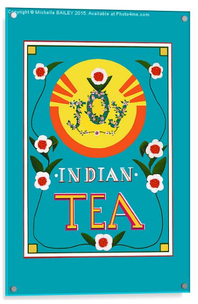 Joy Indian Tea Blue Acrylic by Michelle BAILEY
