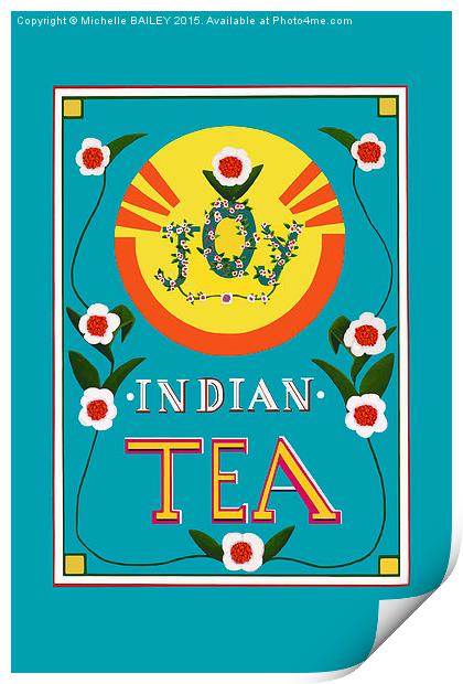 Joy Indian Tea Blue Print by Michelle BAILEY