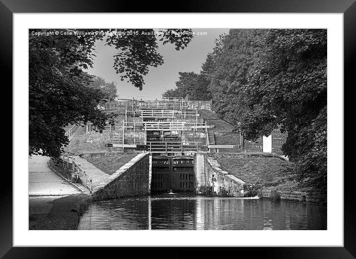  Bingley Five Rise Locks Yorkshire 2 BW Framed Mounted Print by Colin Williams Photography