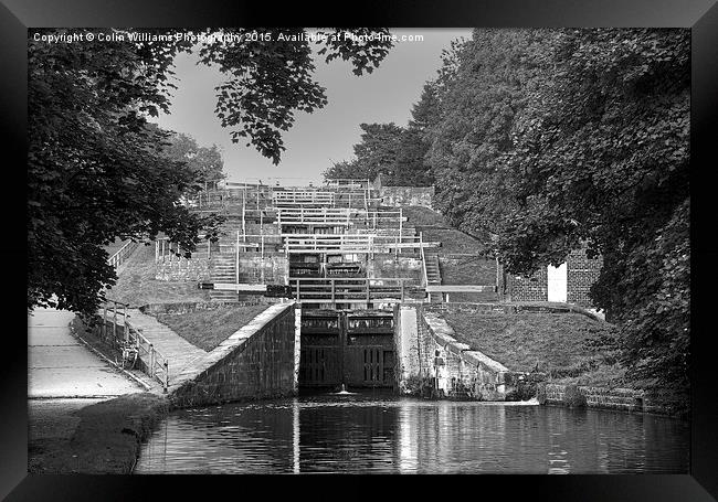  Bingley Five Rise Locks Yorkshire 2 BW Framed Print by Colin Williams Photography