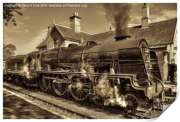 46100 Royal Scot - Sepia Version Print by Steve H Clark