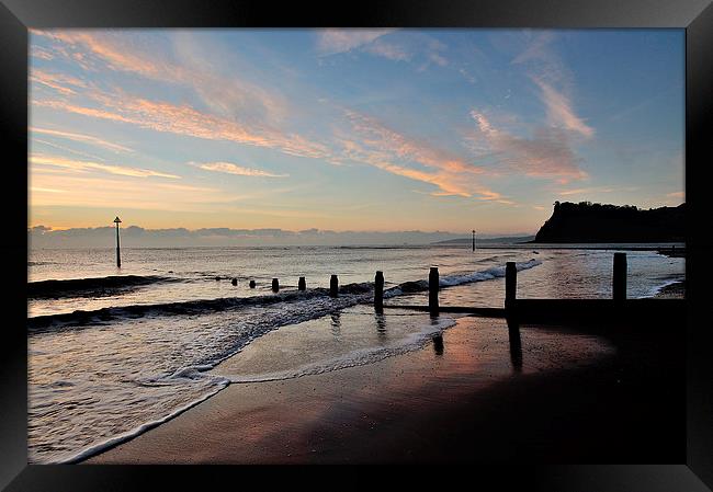  Teignmouth Beach Sunrise Framed Print by Rosie Spooner