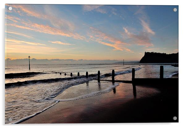  Teignmouth Beach Sunrise Acrylic by Rosie Spooner
