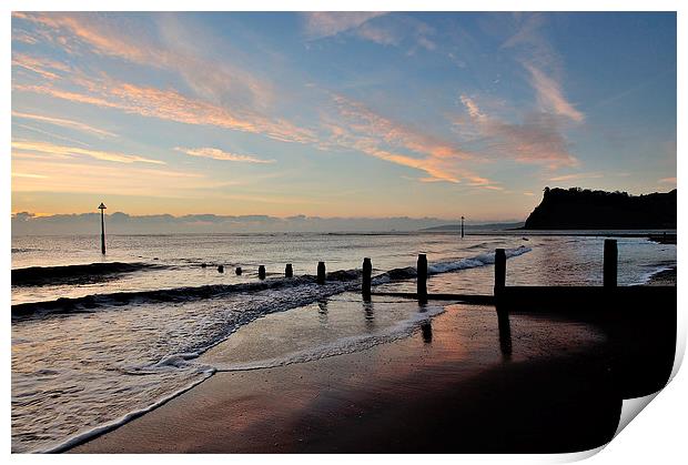  Teignmouth Beach Sunrise Print by Rosie Spooner