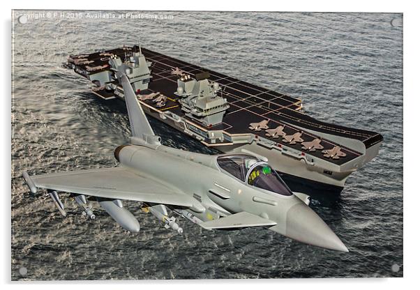  Typhoon and HMS Queen Elizabeth Acrylic by P H