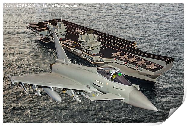  Typhoon and HMS Queen Elizabeth Print by P H