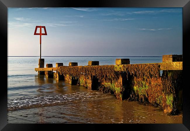 Sea Defences at Swanage Bay  Framed Print by Darren Galpin