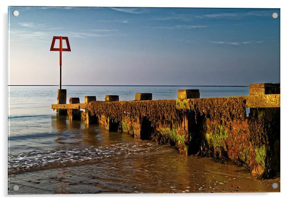 Sea Defences at Swanage Bay  Acrylic by Darren Galpin