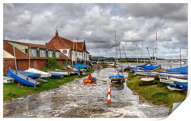  An exceptionally high tide at Burnham Overy Stait Print by Gary Pearson