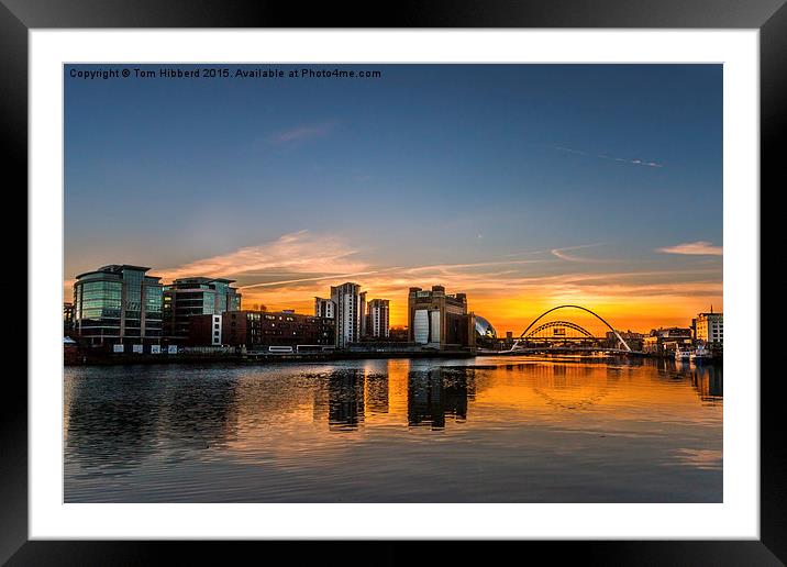  Sunset across Newcastle Upon Tyne and Gateshead Framed Mounted Print by Tom Hibberd