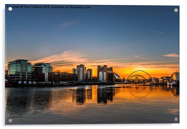  Sunset across Newcastle Upon Tyne and Gateshead Acrylic by Tom Hibberd