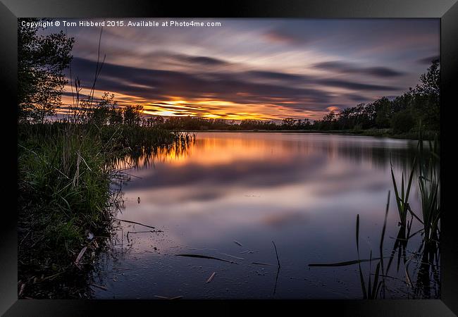  Sunset across Big Water Lake Framed Print by Tom Hibberd