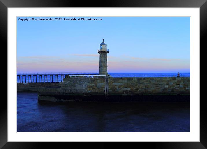  SUNDOWN IN WHITBY Framed Mounted Print by andrew saxton