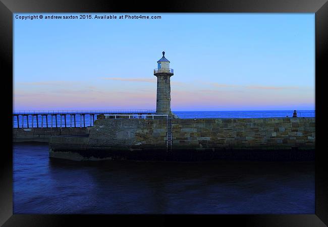  SUNDOWN IN WHITBY Framed Print by andrew saxton
