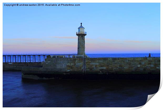  SUNDOWN IN WHITBY Print by andrew saxton
