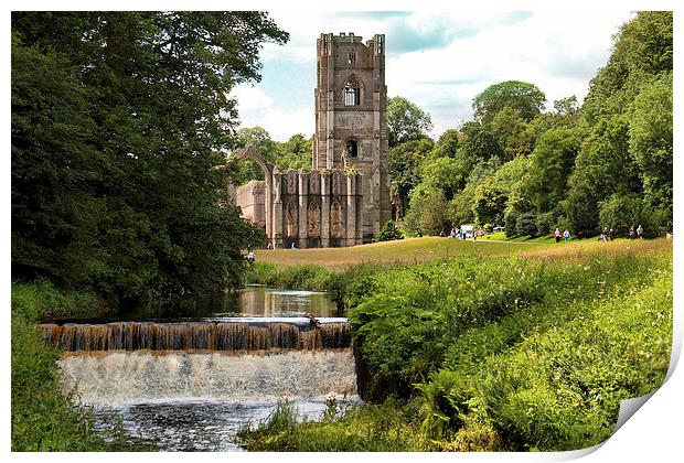 Fountains Abbey. Print by Irene Burdell