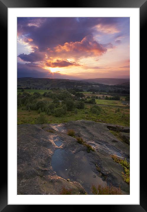 Norland moor sunset    Framed Mounted Print by chris smith
