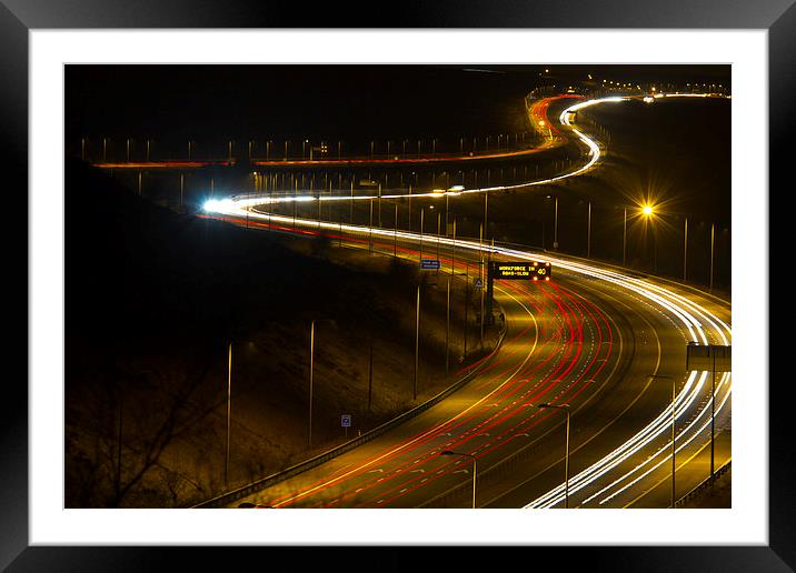 light trails  Framed Mounted Print by chris smith