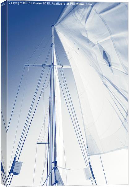 Sails and mast, yacht Canvas Print by Phil Crean