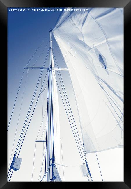 Sails and mast, yacht Framed Print by Phil Crean