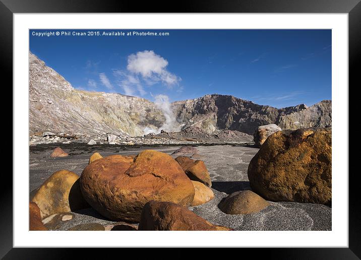 White island, red rocks.  Framed Mounted Print by Phil Crean