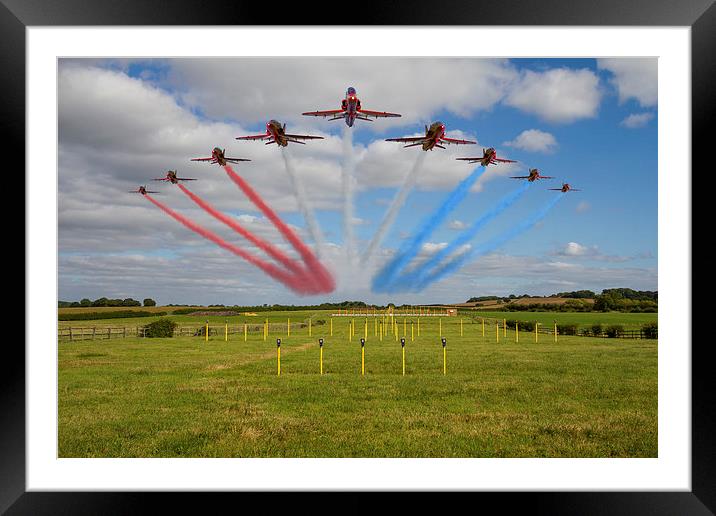  Red Arrows running in at Brize Framed Mounted Print by Oxon Images