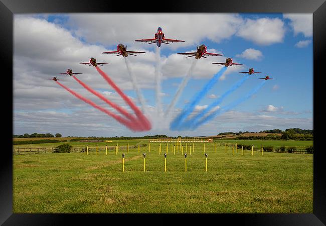  Red Arrows running in at Brize Framed Print by Oxon Images