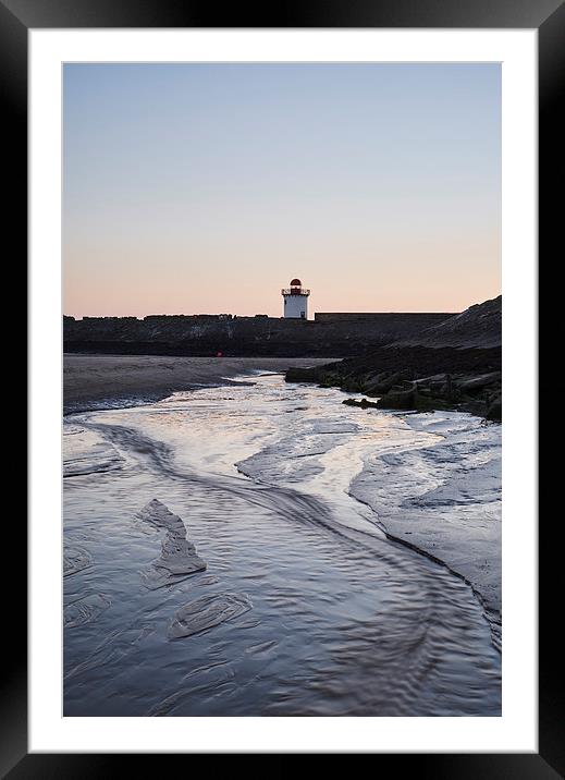 Burry Port lighthouse at twilight. Wales, UK. Framed Mounted Print by Liam Grant
